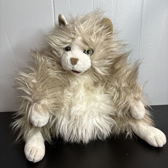 Folkmanis Other - Folkmanis Fluffy Cat Hand Puppet Stuffed Animal 12" Toy Plush Kitten Long Fur